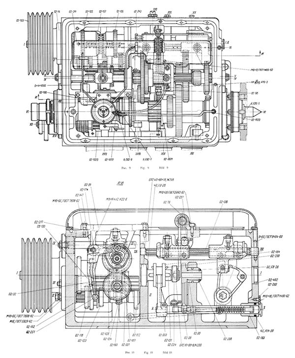 Передня бабка (коробка швидкостей шпинделя) токарно-гвинторізного верстата 1К62